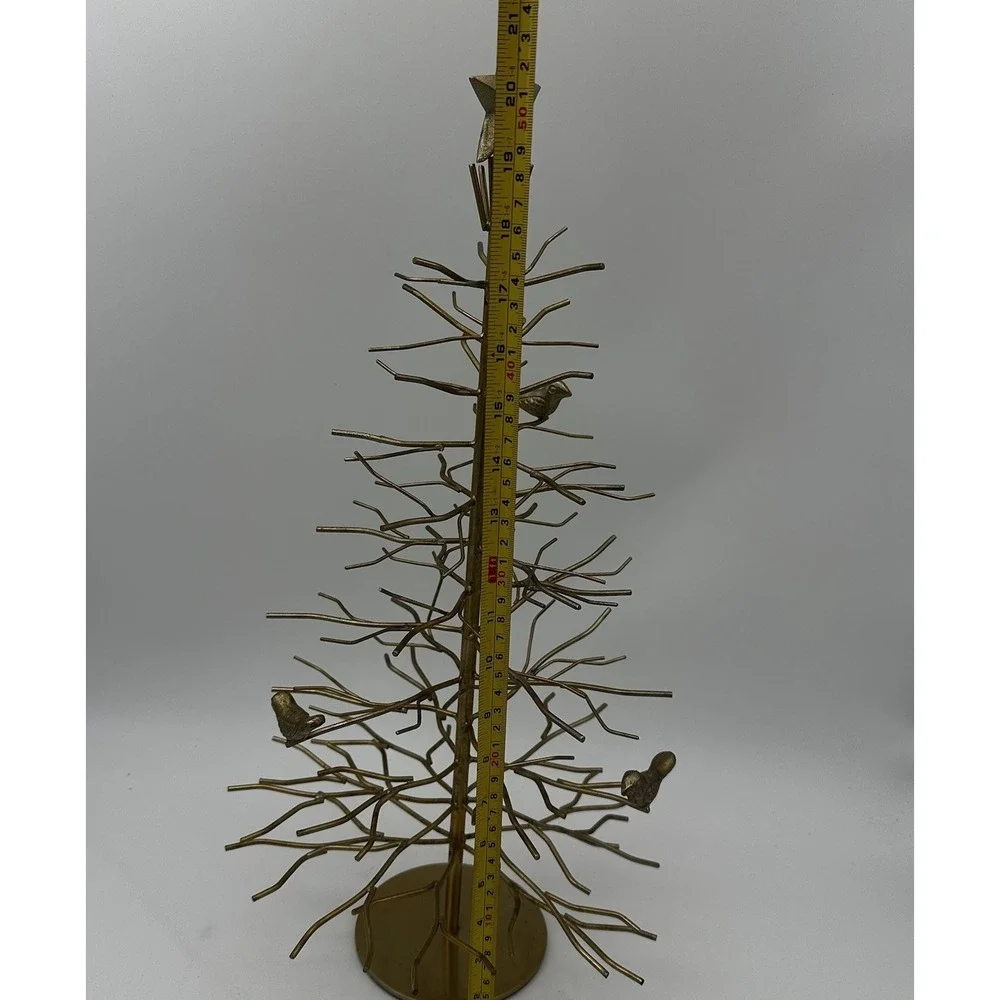 Gold Metal Christmas Tree With Small Birds‎ and Star Topper 21